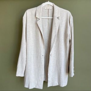 Soft oatmeal colored linen blazer